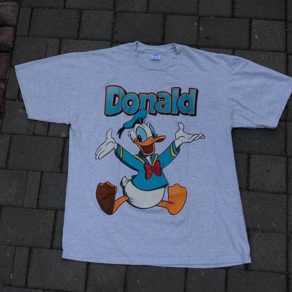 Vintage Donald Duck Shirt Mens XL Disney Cartoon Tee Velva Sheen Made USA 90s